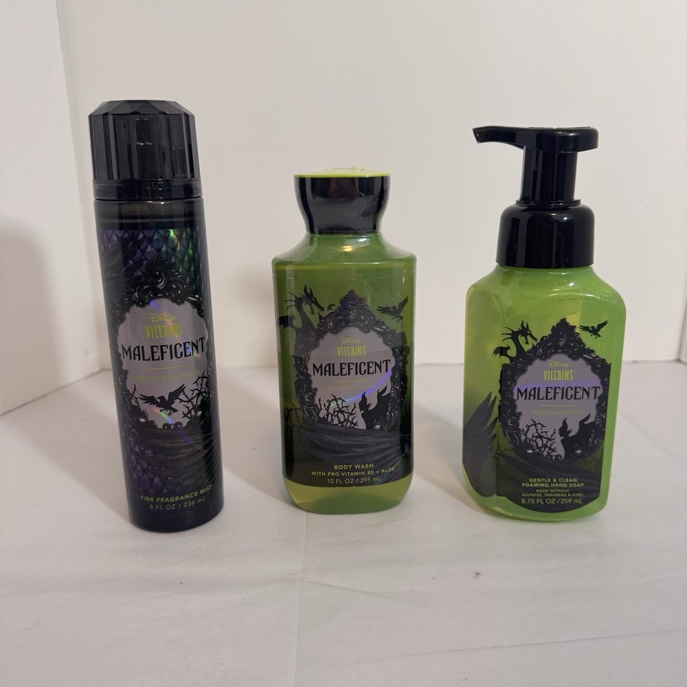 Bath & Body Works Disney MALEFICENT Fragrance Mist Hand Soap & Body Wash NEW!